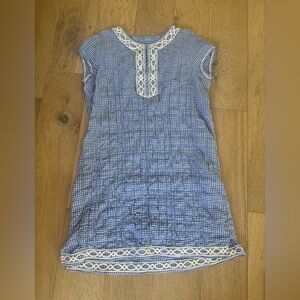 J. McLaughlin Womens Gingham Dress Blue White Medium